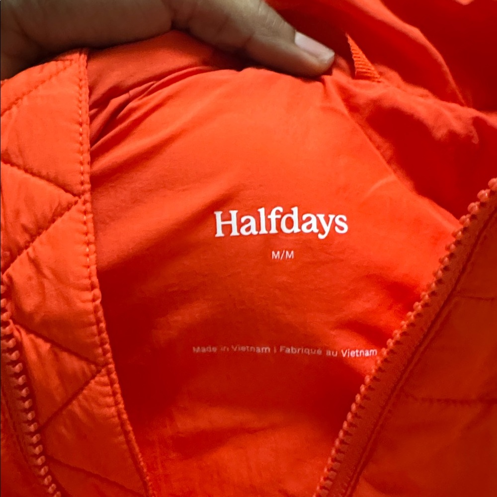 NWT HALFDAYS NELLI lE packable Quilted Orange Jacket - Medium - Picture 8 of 16